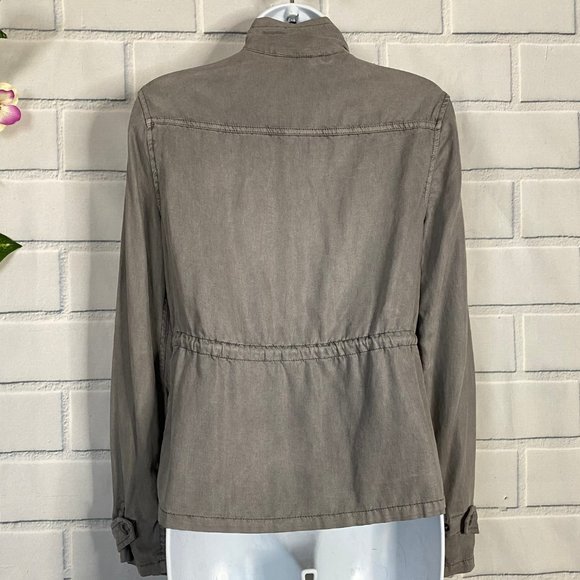 TALULA Gray Cargo Military Style Drawstring Jacket XS - Picture 5 of 7